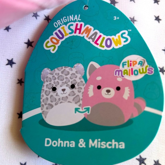 Dohna 🔄 Mischa 🐆 🐼  Pink Panda & Snow Leopard FlipAMallows ☆》NWT《☆ - Picture 3 of 9